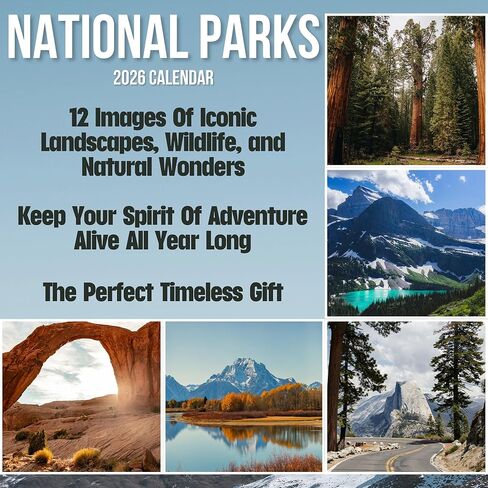 National Parks Calendar 2026 | Stunning Nature Photography of Iconic US Parks | Home & Office Organization | Ideal for Outdoor Enthusiasts | Christmas Gifts For Nature Lovers 12" x 24" (Opened) in Saudi Arabia