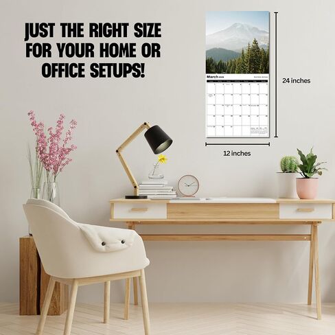 National Parks Calendar 2026 | Stunning Nature Photography of Iconic US Parks | Home & Office Organization | Ideal for Outdoor Enthusiasts | Christmas Gifts For Nature Lovers 12" x 24" (Opened) in Saudi Arabia