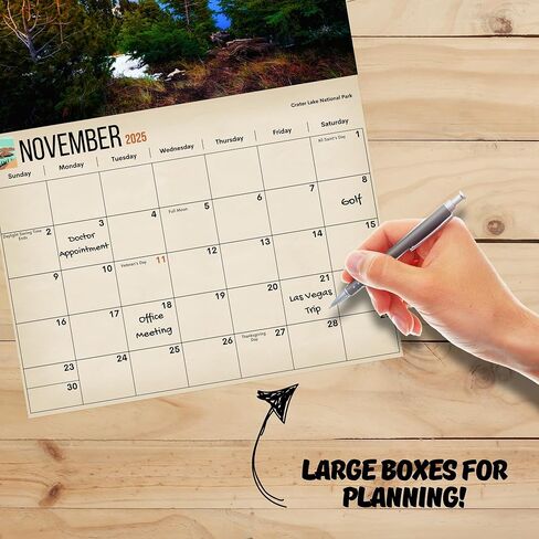 National Parks Calendar 2026 | Stunning Nature Photography of Iconic US Parks | Home & Office Organization | Ideal for Outdoor Enthusiasts | Christmas Gifts For Nature Lovers 12" x 24" (Opened) in Saudi Arabia