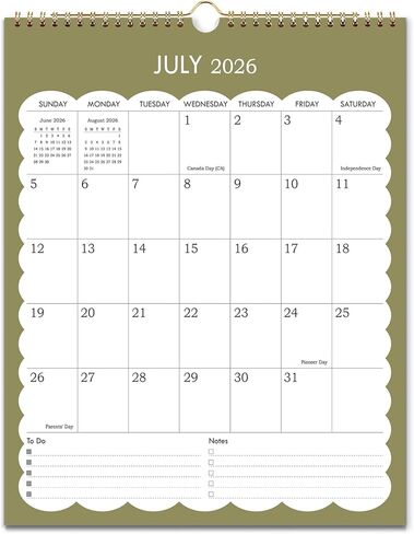 تقويم حائط 2026-2027 - تقويم عمودي 2026-2027 يبدأ من يوليو 2026 - ديسمبر 2027، 11.5 بوصة × 14.5 بوصة، ربط قوي بسلك مزدوج، ورق سميك، تقويم معلق للمكتب والمدرسة والمنزل in Kuwait