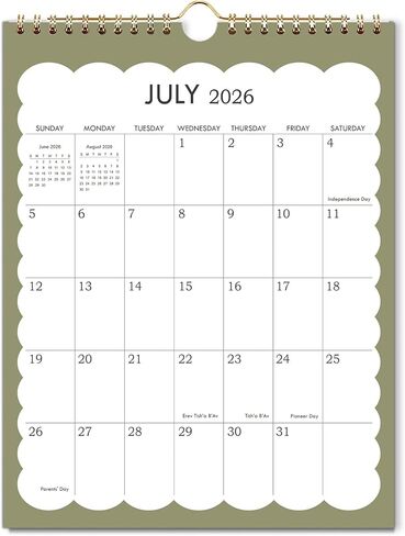 2026-2027 Wall Calendar - 2026-2027 Vertical Calendar Runs from Jul 2026 - Dec 2027, 11.5" x 14.5", Strong Twin-Wire Binding, Thick Paper, Hanging Calenar for Office, School, Home in Saudi Arabia