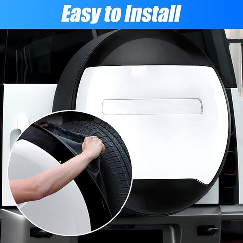Spare Tire Cover Compatible with 2020-2025 Land Rover Defender 90 110 130 Spare Tyre Wheel Protector ABS Plastic Fuji White Matte Black Exterior Accessories in Saudi Arabia