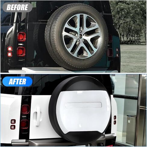 Spare Tire Cover Compatible with 2020-2025 Land Rover Defender 90 110 130 Spare Tyre Wheel Protector ABS Plastic Fuji White Matte Black Exterior Accessories in Saudi Arabia