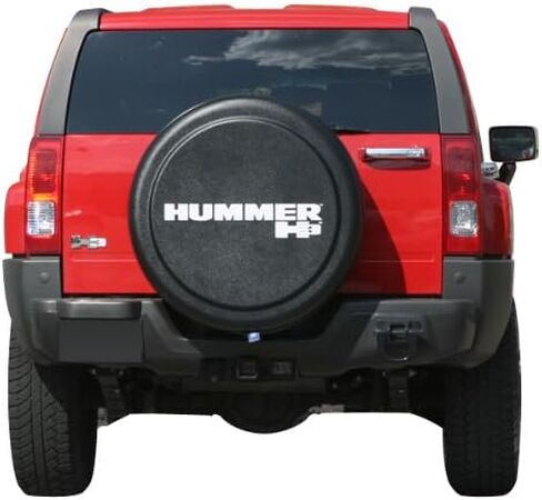 غطاء إطار صلب من Boomerang مقاس 32 بوصة - (وجه من البلاستيك الصلب وشريط من الفينيل من القماش) - شعار Hummer H3 in Kuwait