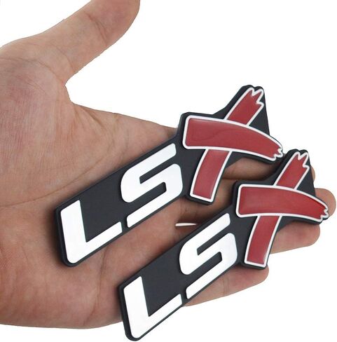 Chrome Red LSX Fender Emblem Decal Badge Nameplate Letter 3D Raised Strong Adhesive Fit for 1500 2500 3500 (Pair) in Saudi Arabia