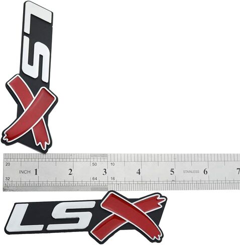 Chrome Red LSX Fender Emblem Decal Badge Nameplate Letter 3D Raised Strong Adhesive Fit for 1500 2500 3500 (Pair) in Saudi Arabia