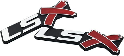 Chrome Red LSX Fender Emblem Decal Badge Nameplate Letter 3D Raised Strong Adhesive Fit for 1500 2500 3500 (Pair) in Saudi Arabia