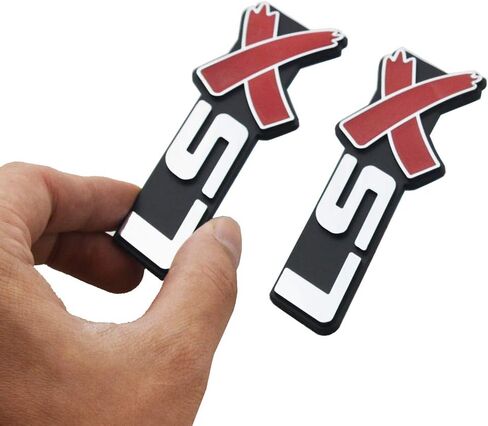 Chrome Red LSX Fender Emblem Decal Badge Nameplate Letter 3D Raised Strong Adhesive Fit for 1500 2500 3500 (Pair) in Saudi Arabia