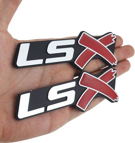 Chrome Red LSX Fender Emblem Decal Badge Nameplate Letter 3D Raised Strong Adhesive Fit for 1500 2500 3500 (Pair) in Saudi Arabia