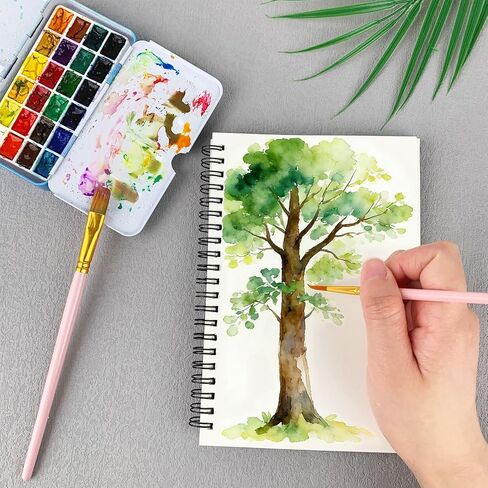 كتاب رسم DSTELIN مقاس 7.5 × 5.1 بوصة، 50 ورقة، 100 جرامًا للمتر المربع، غلاف أسود حلزوني مع غطاء أسود، مثالي للرسم والرسم in Kuwait