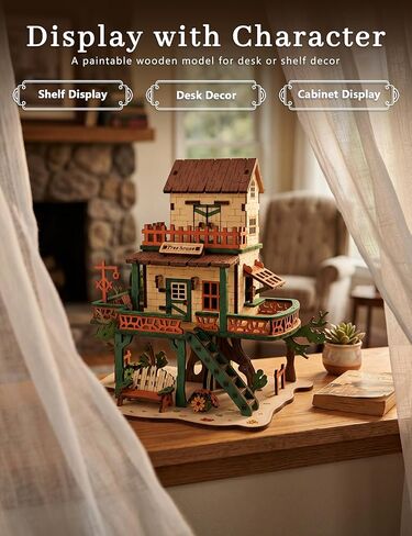 BOOZUU 3D Wooden Treehouse Puzzle Kit - Build and Paint DIY Tree House Model, 132 Pcs Wooden Craft Kit for Adults and Teens 14+,Home Display and Bookshelf Decor Gift for Birthdays and Christmas in Saudi Arabia
