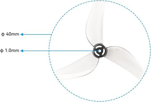 BETAFPV 12pcs Gemfan 1614 3-Blade Propellers with 1.0mm Shaft Compatible with 0802 Series Brushless Motors, for DIY 1S 75mm FPV Racing Freestyle Tiny Whoop Drone Quadcopter like Air75 II - Transparent in Kuwait