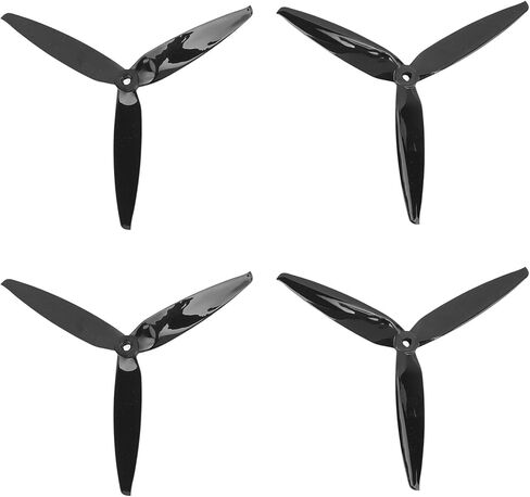 HERCHR FPV Drone Props Propeller, 4pcs Tri Blade RC 7040 FPV Propeller 3 Blades Props for 7 Inch 8 Inch RC Drone Accessories, 2xCW 2xCCW (Purple) in Kuwait