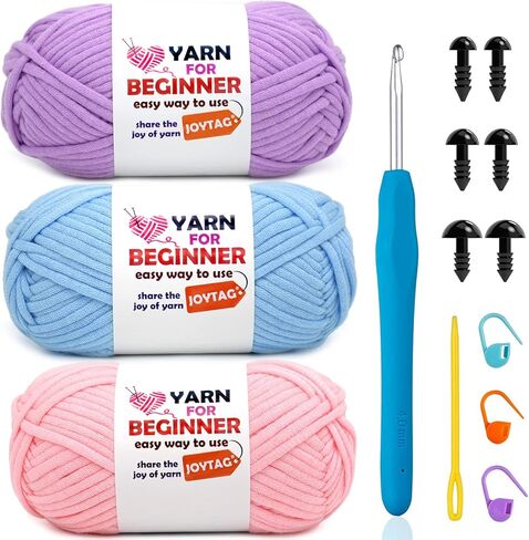 3 Pack Beginners Crochet Yarn Light Brown+Brown+Coffee Cotton Crochet Yarn for Crocheting Knitting Beginners with Easy-to-See Stitches Cotton-Nylon Blend Crochet Yarn for Beginners Crochet Kit(3x50g) in Saudi Arabia