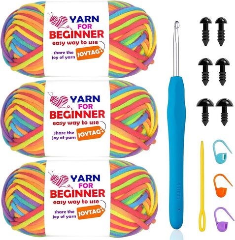 3 Pack Beginners Crochet Yarn Light Brown+Brown+Coffee Cotton Crochet Yarn for Crocheting Knitting Beginners with Easy-to-See Stitches Cotton-Nylon Blend Crochet Yarn for Beginners Crochet Kit(3x50g) in Saudi Arabia