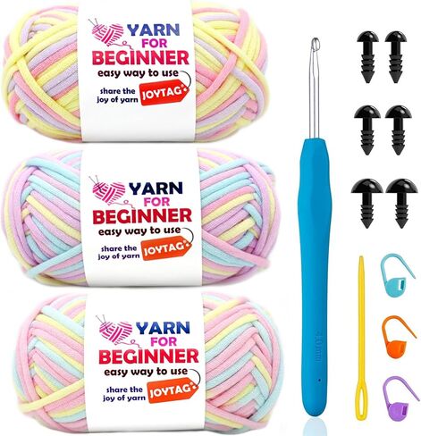 3 Pack Beginners Crochet Yarn Light Brown+Brown+Coffee Cotton Crochet Yarn for Crocheting Knitting Beginners with Easy-to-See Stitches Cotton-Nylon Blend Crochet Yarn for Beginners Crochet Kit(3x50g) in Saudi Arabia