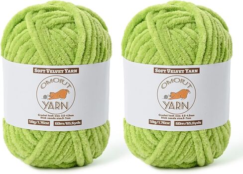 2 Pack White Fluffy Velvet Yarn for Crocheting, Chunky Chenille Baby Blanket Yarn for Crochet, Soft Fuzzy Puzzle Yarn for Knitting, (50g/1.77oz Each) Bulky Thick Amigurumi Crochet Yarns in Saudi Arabia