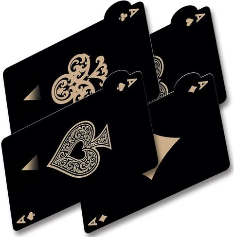 Thaph-Ky 4 قطع من غلاف بطاقة الائتمان Ace Debit، ملصق رائع لبطاقة ائتمان البوكر - بستوني نحيف مقاوم للماء من الفينيل، والنوادي، والماس، وقلوب Ace لبطاقة هوية الطالب، والنقل، وبطاقة البنك in Kuwait