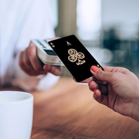 Thaph-Ky 4 قطع من غلاف بطاقة الائتمان Ace Debit، ملصق رائع لبطاقة ائتمان البوكر - بستوني نحيف مقاوم للماء من الفينيل، والنوادي، والماس، وقلوب Ace لبطاقة هوية الطالب، والنقل، وبطاقة البنك in Kuwait