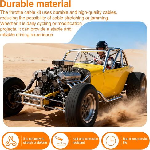 Universal Throttle Cable Kit 00-4863-0 Compatible with VW Vehicles Dune Buggy,15 Ft Adjustable Accelerator Cable And Throttle Cable Shortening Kit in Kuwait