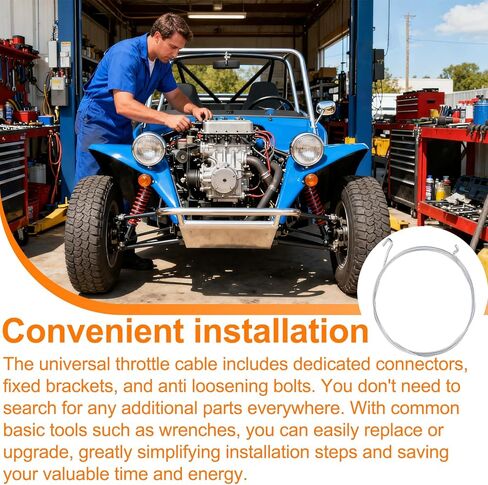 Universal Throttle Cable Kit 00-4863-0 Compatible with VW Vehicles Dune Buggy,15 Ft Adjustable Accelerator Cable And Throttle Cable Shortening Kit in Kuwait
