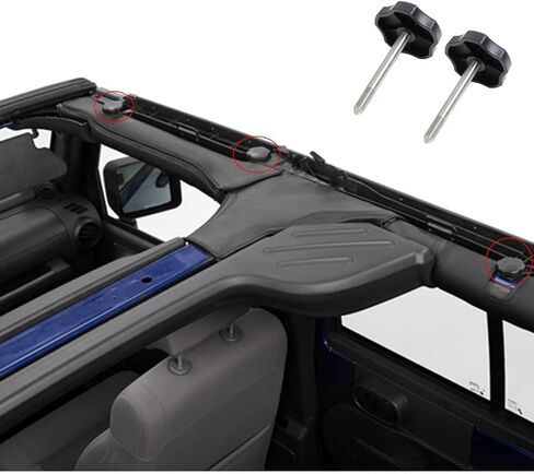 4 PCS Soft Top Window Frame Knob Door Surround Knob with Pin Compatible with Jeep Wrangler TJ 1997 to 2006 in Kuwait