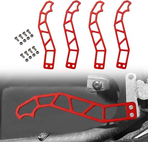 مجموعة مزلاج مقبض الباب 4 قطع متوافقة مع نماذج Can Am Maverick X3 X DS RS Turbo R Max 2 و4 أبواب، ملحقات استبدال مقابض الأبواب المعدنية المطورة، أحمر in Kuwait