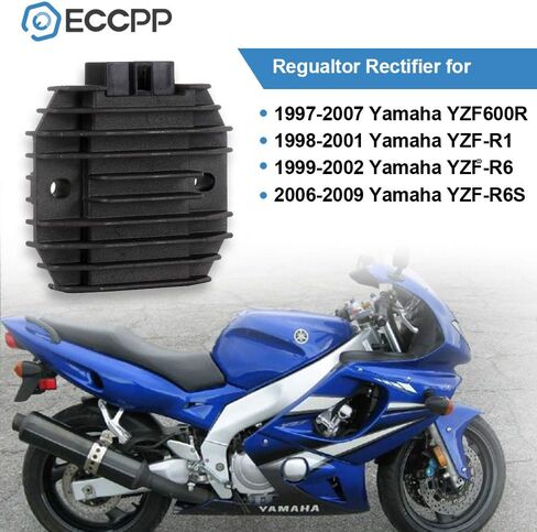 ECCPP Voltage Regulator Rectifier Fit for 1998-2001 for Yamaha YZF R1 1999-2002 for Yamaha YZF R6 2006-2009 for Yamaha YZF R6S 1997-2007 for Yamaha YZF600R Motorcycle Regulator Rectifier in Kuwait