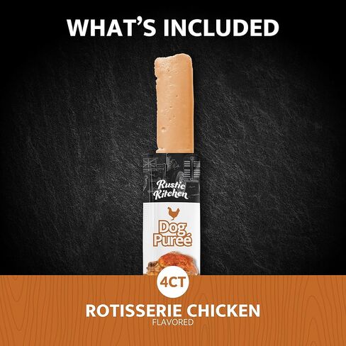 Lickable Dog Treat Rotisserie Chicken 4 ct, High Protein Dog Puree Snack or Meal Topper for All Breeds, Small, Medium and Large Dogs in Saudi Arabia
