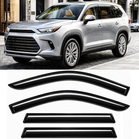 2018-2022 منحرف حاجب النافذة الجانبية بشريط ملون لسيارة Ford EcoSport S Se واقيات المطر والدخان من التيتانيوم 2019 2020 2021 in Kuwait