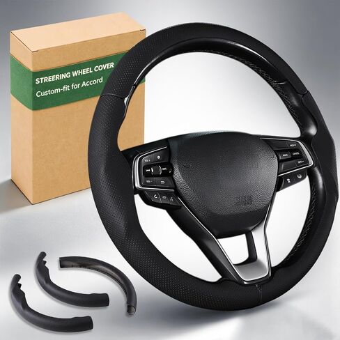 Aimato Customized Steering Wheel Cover for Honda Accord 2003-2007/Odyssey 2005-2010,Thin,Anti-Slip,Scratch-Resistant Exclusive Car Accessory for Honda,Matte Black in Saudi Arabia