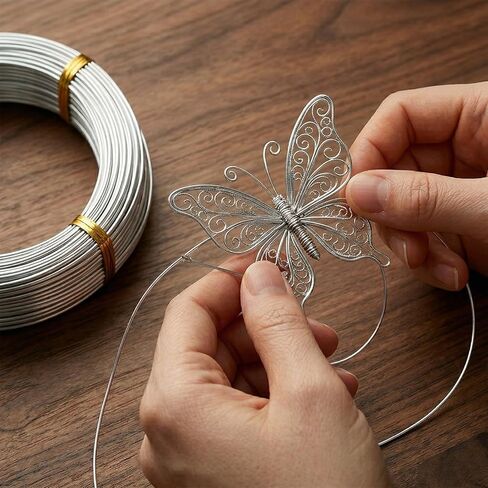 Bendable Wire for Crafts Aluminum, 1mm 18 Gauge 164ft Sculpting Wire Spool for Jewelry Making Beading Floral Wrapping Wreath DIY Crafts, Flexible Metal Wires, Silver in Kuwait