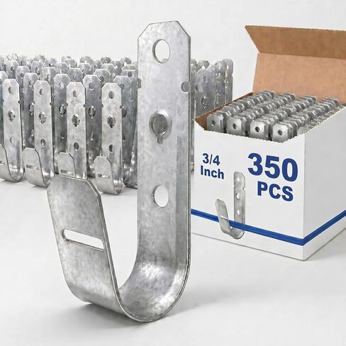 Gisafai Cable Support J-Hook, 3/4 Inch Metal Garage Hooks for Hanging, Heavy Duty Network J-Hook for Cable and Wire Management Wall Attaching J Utility Hooks, G60 Galvanized Steel, Silver (200) in Saudi Arabia