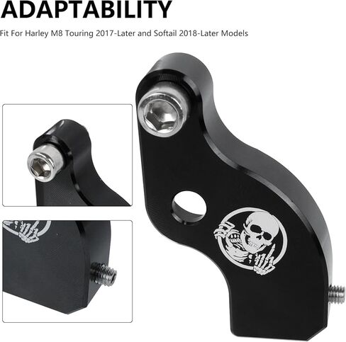 Motorcycle Neutral Gear Assistant Shift Fits for Harley Davidson Softail 2018-2026, Fits for Touring and Trike 2017-2026, M8 Aluminum Alloy Neutral Shift Auxiliary Bracket Mount with Skull Pattern in Saudi Arabia