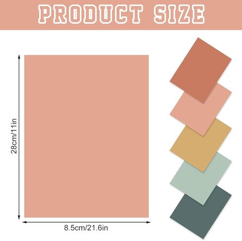 Whaline 50 Sheets 8.5 x 11 Inch Modern Boho Colored Card Stock Thick Paper Cards Colored Scrapbook Paper for Prints DIY Arts Crafts School Office Home Supplies, 65LB in Kuwait