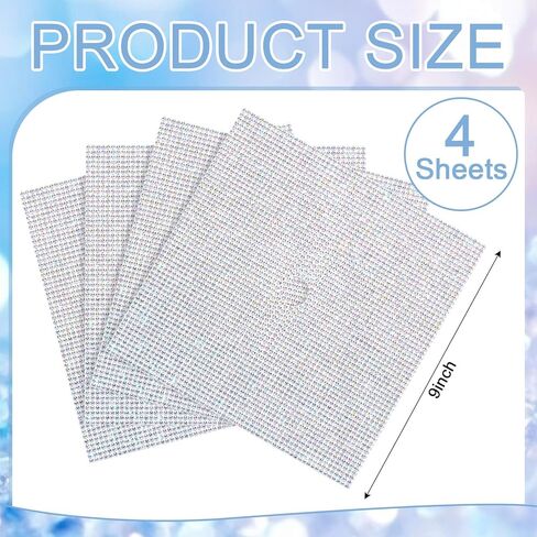Knitgrip 4 Sheets Rhinestone Glitter Construction Paper for Graduation Cap Bling 9 Inch Bedazzling Rhinestone Colorful Self-adhesive Sparkly Cardstock Grad Cap for Photo Crafts DIY Grad Hat Party in Kuwait