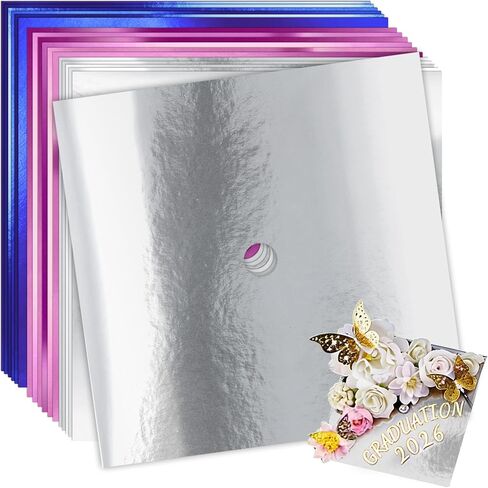 18Pcs Glitter Cardstock DIY Graduation Cap, 9.8 x 9.8 Inch Cardstock Decoration Paper for Grad Caps, Congrats Grad Party, Favors Supplies (Color D) in Saudi Arabia