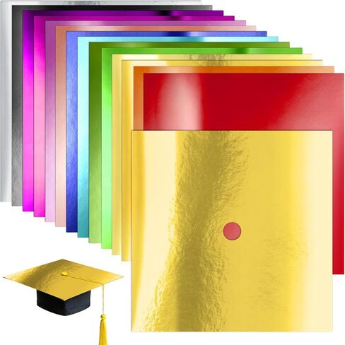 18Pcs Glitter Cardstock DIY Graduation Cap, 9.8 x 9.8 Inch Cardstock Decoration Paper for Grad Caps, Congrats Grad Party, Favors Supplies (Color D) in Saudi Arabia