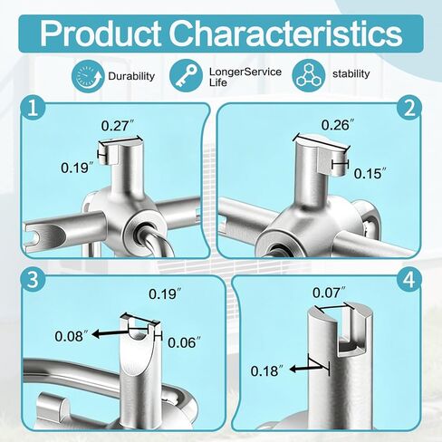 HVAC Locking Cap Key, 【Universal 4-in-1 HVAC Tool with 4 Pcs 1/4 Inch Tamper-Resistant Locking Caps】 for R22 Refrigerant AC Systems, Valve Port Covers for Installation, Repair & Maintenance in Saudi Arabia