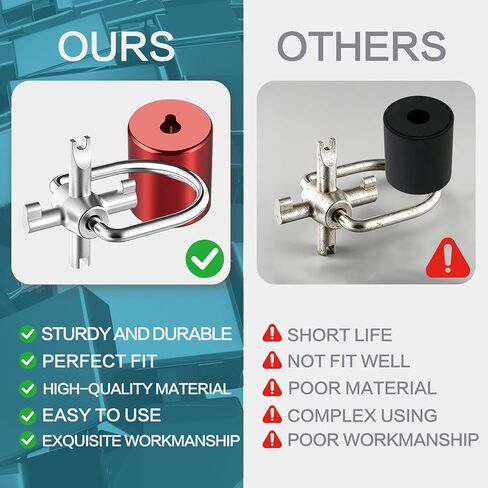 HVAC Locking Cap Key, 【Universal 4-in-1 HVAC Tool with 4 Pcs 1/4 Inch Tamper-Resistant Locking Caps】 for R22 Refrigerant AC Systems, Valve Port Covers for Installation, Repair & Maintenance in Saudi Arabia