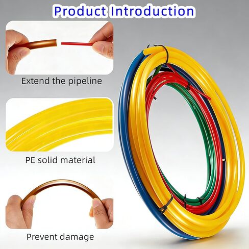 4-Meter Air Conditioning Copper Tube Extension Pipe, 1/4" 1/2" 3/8" 5/8" Built-in Copper Tube Bending Strip, for HVAC and Refrigerator Maintenance, Air Conditioning Pipe Bender Kit (4pcs) in Saudi Arabia