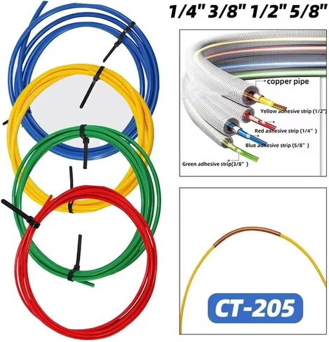 4-Meter Air Conditioning Copper Tube Extension Pipe, 1/4" 1/2" 3/8" 5/8" Built-in Copper Tube Bending Strip, for HVAC and Refrigerator Maintenance, Air Conditioning Pipe Bender Kit (4pcs) in Saudi Arabia