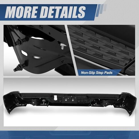 Auto Dynasty Rear Step Bumper Compatible with 2019-2024 Ram 1500, Rear Bumper Assembly Replacement w/Dual Exhaust Cutout/Non Parking Sensor Holes, CH1103163, Primered Black in Kuwait