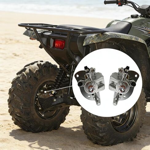 GSPSCN 2pcs Rear Left & Right Brake Calipers w/Pads & Mounting Bracket for Yamaha Grizzly 550 YFM550 2009-2014丨Grizzly 700 YFM700 2007-2020,3B4-2580V-11-00 3B4-2580W-11-00 in Kuwait