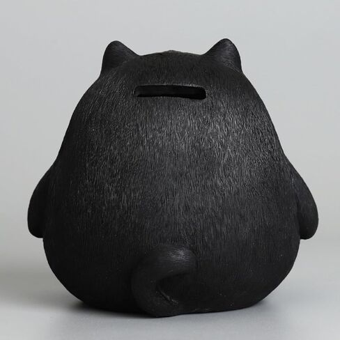 Black Cat Piggy Bank Cat Coin Bank, Cute Piggy Bank for Adults, Small Cool Cat Bank, Resin Black Cat Figurine Coin Jar, Cat Lover Gifts for Birthday Christmas Halloween (H 5.9in) in Kuwait
