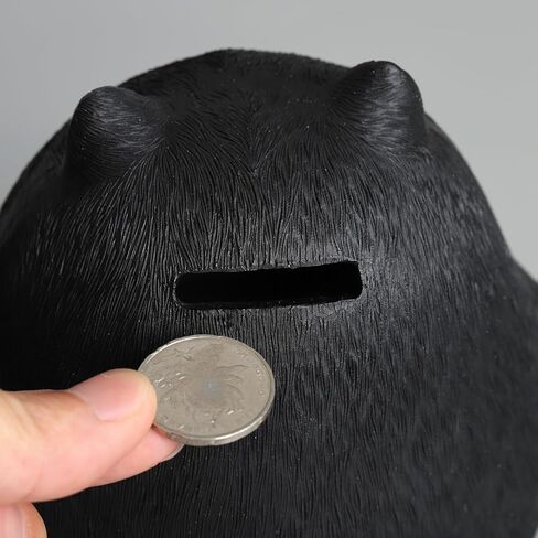 Black Cat Piggy Bank Cat Coin Bank, Cute Piggy Bank for Adults, Small Cool Cat Bank, Resin Black Cat Figurine Coin Jar, Cat Lover Gifts for Birthday Christmas Halloween (H 5.9in) in Kuwait