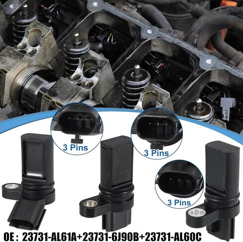 X AUTOHAUX Black 23731-AL61A 23731-6J90B 23731-AL60C Car Camshaft Crankshaft Position Sensor for Teana 3pcs in Kuwait