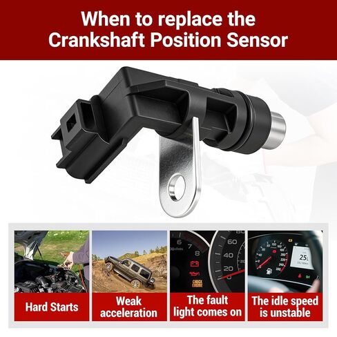 56044180AC Crankshaft Position Sensor Compatible with Dodge Dakota 2006-2010 Commander Grand Cherokee Liberty 2011-2012 Ram 1500 2006-2009 Mitsubishi Raider Replace 917-773 by LOKFASISHA in Saudi Arabia