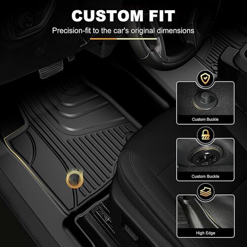 سجادات أرضية AOMSAZTO لسيارة 2019-2026 Chevy Silverado 1500 / GMC Sierra 1500، 2020-2026 Silverado/Sierra 2500HD / 3500HD - بطانة مقعد السيارة للصف الأول لسيارة شيفروليه سيلفرادو (الصف الأمامي) in Kuwait