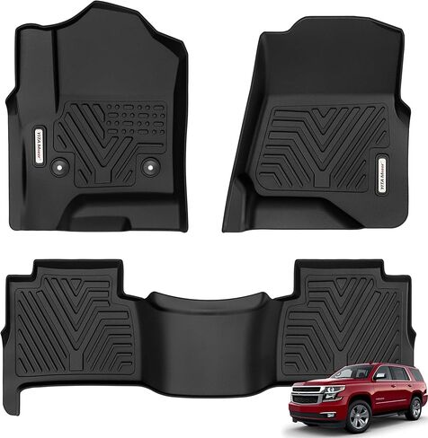 YITAMOTOR Floor Mats Set for 7 Seats Captain Chairs Chevy Traverse 2024-2026 & GMC Acadia 2024-2026 & Buick Enclave 2025-2026, TPE All Weather Custom Fit Cargo Liners with Backrest Mat Black in Kuwait